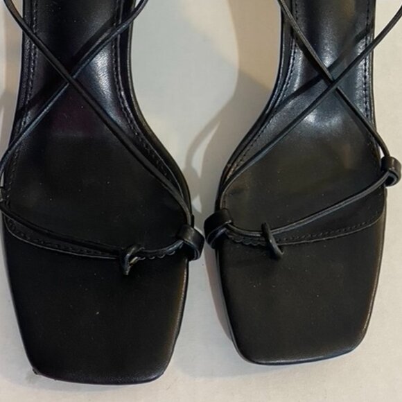 Cink Me Self-Tie Lace Up Square Toe 3" Flat Block Heels Size 39 (8.5 - 9 US) - Picture 2 of 5